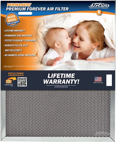 Air-Care 20x30x1 Silver Electrostatic Washable A/C Furnace Air Filter - Never Buy Another Filter!