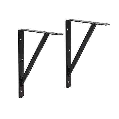 Amazon Basics Shelf Bracket - 12" x 8", Black, 10-Pack