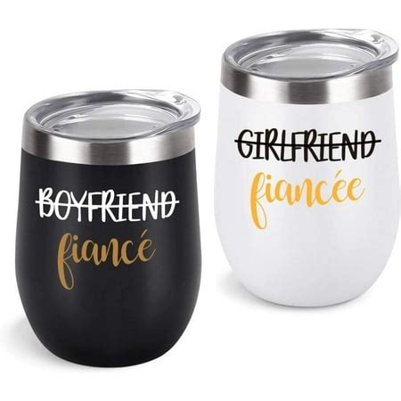 Cheapest 🛒 Couple Wine Tumbler Set, Funny Engagement Wedding Wine Tumbler Set, Funny Bridal Shower Gifts for Couple Newlywed Him Her Fiance Fiancee