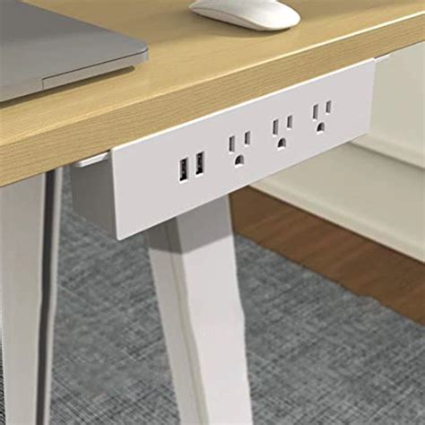 Desk Hanging Power Sockets with USB Ports & Surge Protector, 3 AC Outlets 2 USB Ports Fast Charge Sockets Mount Under Desk Table Edge, 6ft Extension Power Cord…
