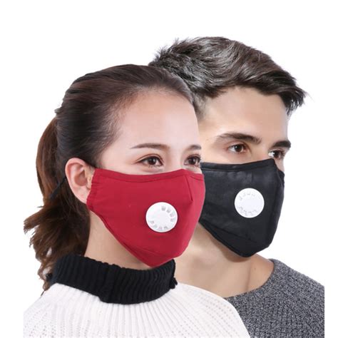 Best Cyber Deals 🔥 Dust Mask, 2PCS Washable Reusable Cotton Anti Pollution PM2.5 Mask Face Mouth Mask with 2pcs Activated Carbon Filter