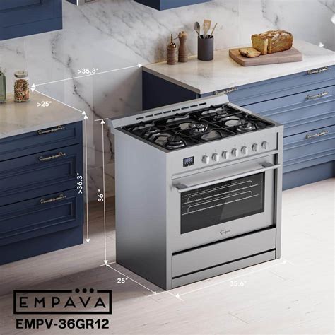 Empava 36" Recessed Gas Stove Cooktop with 5 Italy SABAF Sealed Burner NG/LPG Convertible in Stainless Steel