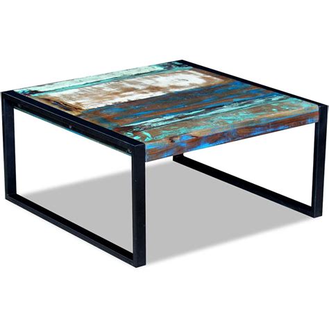 Festnight Reclaimed Wood Square Coffee Side Table Solid, 31.5"x 31.5"x 15.7"