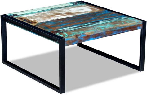 Festnight Reclaimed Wood Square Coffee Side Table Solid, 31.5"x 31.5"x 15.7"