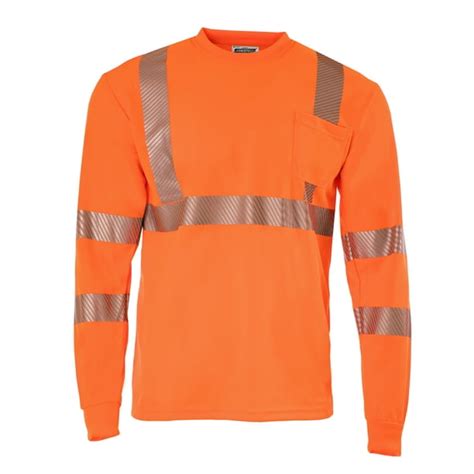JORESTECH Safety T Shirt Reflective High Visibility Long Sleeve Orange ANSI Class 3 Level 2 Type R TS-08 (S)