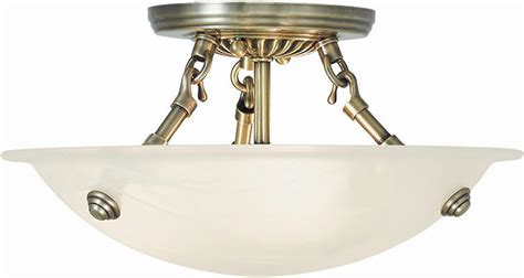 Livex Lighting 4272-01 Oasis 3-Light Ceiling Mount, Antique Brass