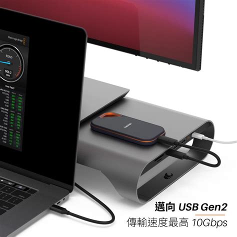 New Deal MONITORMATE ProBASE Gen2 10Gbps USB-C Monitor&Laptop Stand with USB3.1 Gen2 Hub/4K@60fps HDMI/UHS-II CardReader/Ethernet. Compatible with MacBook Pro 16″/MacBook Pro 15″ 2017 or Later(Silver)