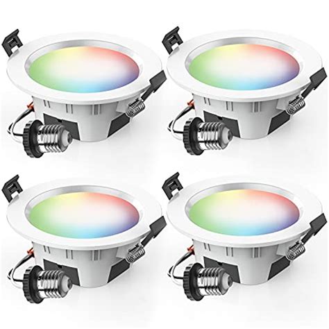 MagicConnect 3 Inch 5 Watts E26 Smart Retrofit LED Can Lights, RGB and Tunable White Bluetooth App Control Smart LED Downlight, 4 Pack