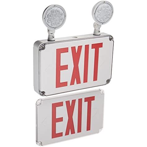 Morris Products Wet Location LED Exit Sign – Red with White Housing – Ni-Cad Battery Backup - Fully Automatic – Resistant to Humidity, Washdown Environment – Self-Contained – Energy Saving