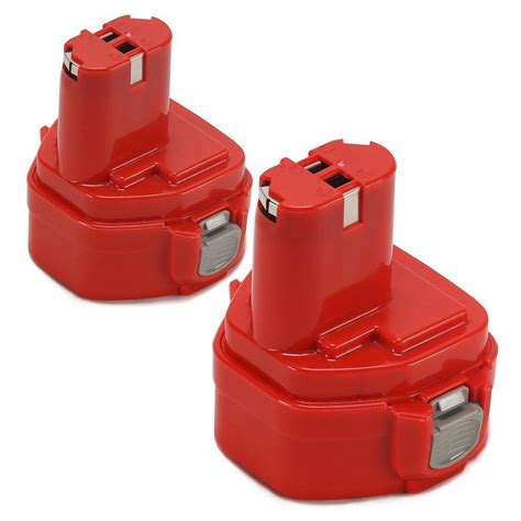 POWERAXIS 2-Packs 12V 3.0Ah Ni-MH Replacement Battery for Makita 1222 1233 1234 1235 1235B 1235F PA12 192696-2 192698-8 192698-A 193138-9 193157-5 Cordless Power Tool(Red)