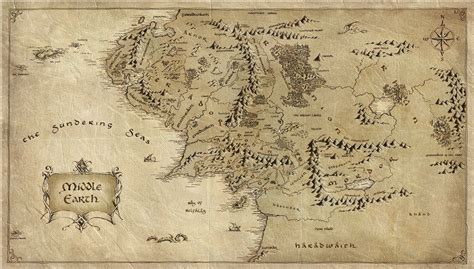 ☑ Retro Lord of the Rings Map Giclee Canvas Painting Pictures Posters Map of Middle Earth Art Print Contemporary Home Wall Decor for Classroom Study Room Lord of the Rings Fans Gift Choice-36"Wx24"H