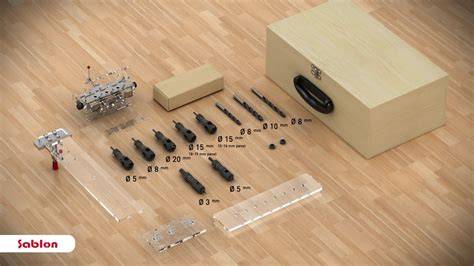 Sablon Adjustable Minifix/Rafix & Shelving & Dowel Jig Set for 3/4” (18-19mm) and 5/8” (15-16mm) Panels