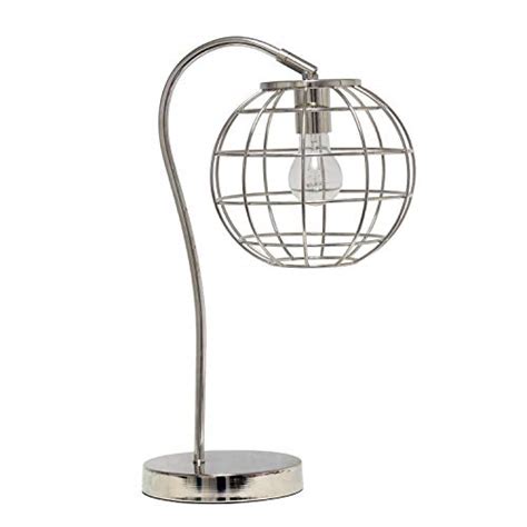 Super Sale 🛒 Simple Designs LT2068-CHR Caged in Metal Table Lamp, Chrome