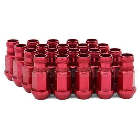 Spiked Lug Nuts Red 12mmx1.25 24 pcs with 1 Socket Key